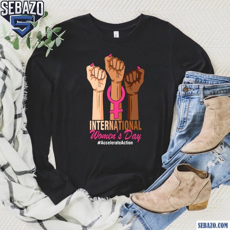 International Womens Day March 8 Raise Hand Shirt long sleeved