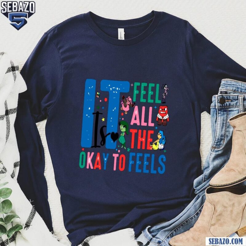 Its Okay To Feel All The Feels Autism Awareness Disney Inside Out Shirt long sleeved