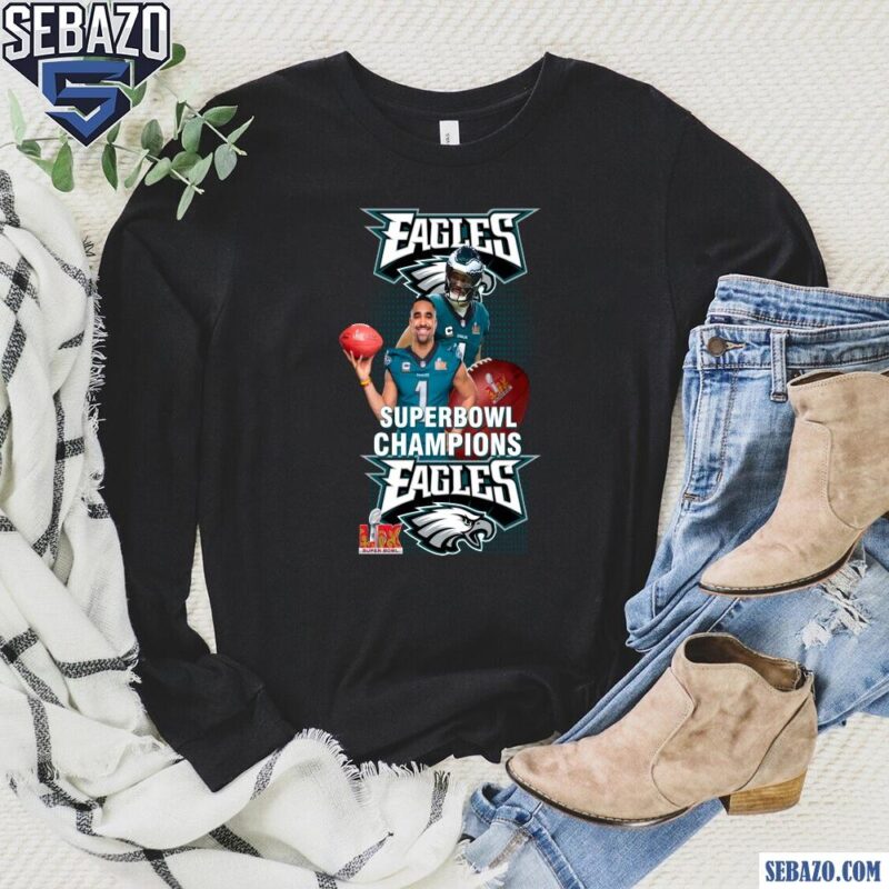 Jalen Hurt Philadelphia Eagles LIX Super Bowl Champions Shirt long sleeved