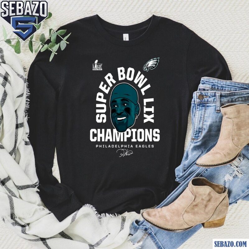 Jalen Hurts Philadelphia Eagles Super Bowl LIX Champions Shirt long sleeved