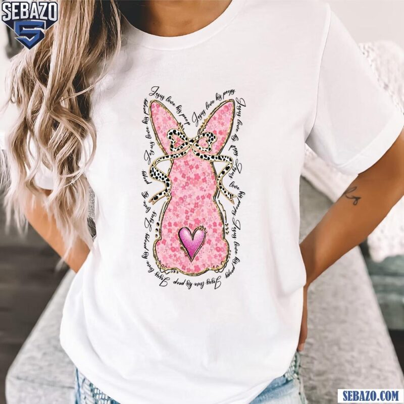 Jesus Love His Peeps Glitter Easter Bunny Shirt t-shirt