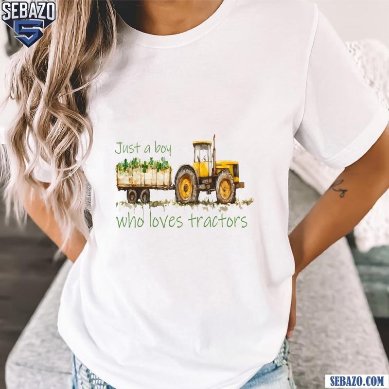 Just A Boy Who Loves Tractors Funny St Patricks Day Shirt t-shirt