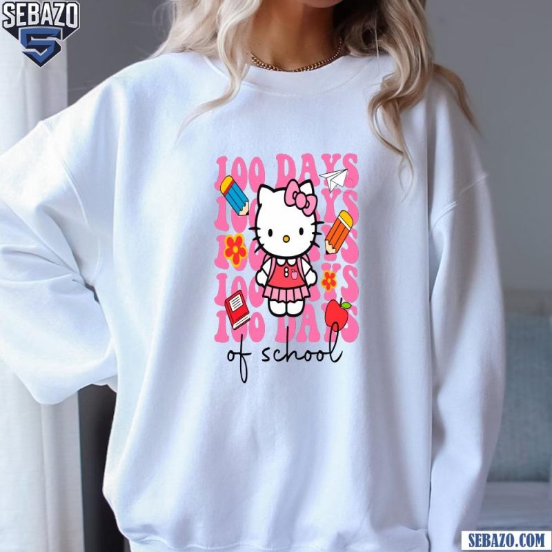 Kawaii Hello Kitty Happy 100 Day Of School Shirt sweatshirt