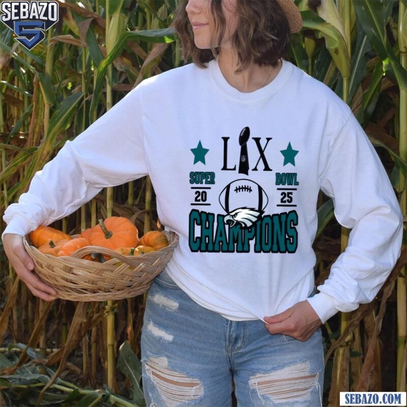 LIX Super Bowl 2025 Chapions Philadelphia Eagles Football Shirt long sleeved