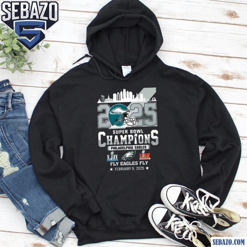 LIX Super Bowl 2025 Fly Eagles Fly Champions Philadelphia Football Shirt hoodie