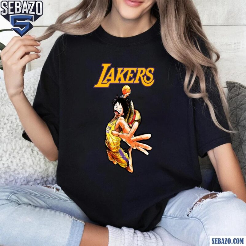 Los Angeles Lakers X One Piece Monkey D Luffy Shirt t-shirt