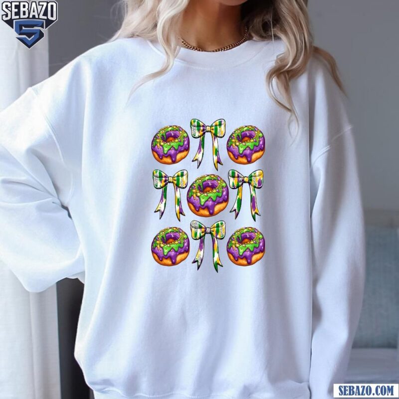 Mardi Gras Donut Coquette Bow Shirt sweatshirt