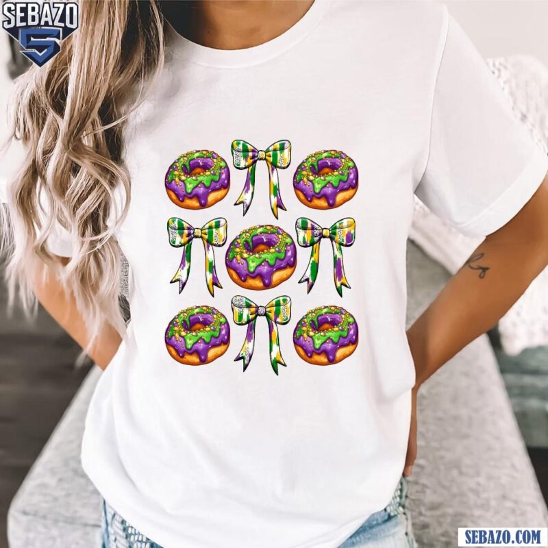 Mardi Gras Donut Coquette Bow Shirt t-shirt