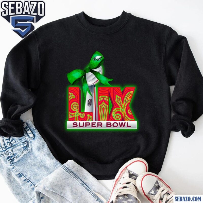 Neon Green Philadelphia Eagles LIX Super Bowl Champions Coquette Bow Shirt sweatshirt