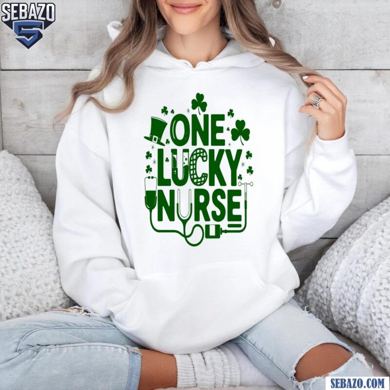 One Luckey Nurse Stethoscope St Patricks Day Shamrock Shirt hoodie