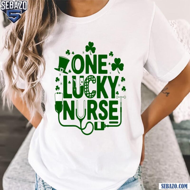 One Luckey Nurse Stethoscope St Patricks Day Shamrock Shirt t-shirt