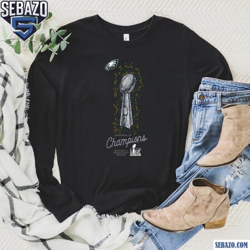 Philadelphia Eagles Super Bowl LIX Champions Lombardi Trophy Shirt long sleeved