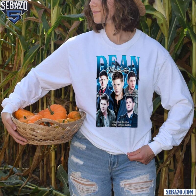 Retro 90S Dean Winchester Supernatural Cast Shirt long sleeved