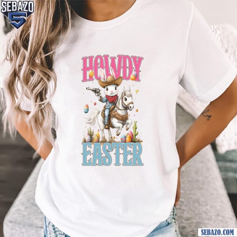 Retro Cute Howdy Bunny Western Easter Day Shirt t-shirt