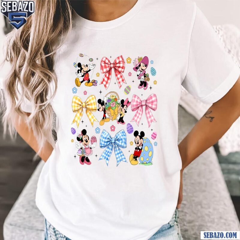 Retro Easter Eggs Disney Micey And Minnie Coquette Bow Shirt t-shirt