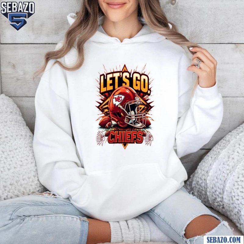 Retro Lets Go Chiefs Kansas City Football Helmet Shirt hoodie