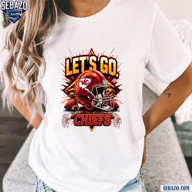 Retro Lets Go Chiefs Kansas City Football Helmet Shirt t-shirt