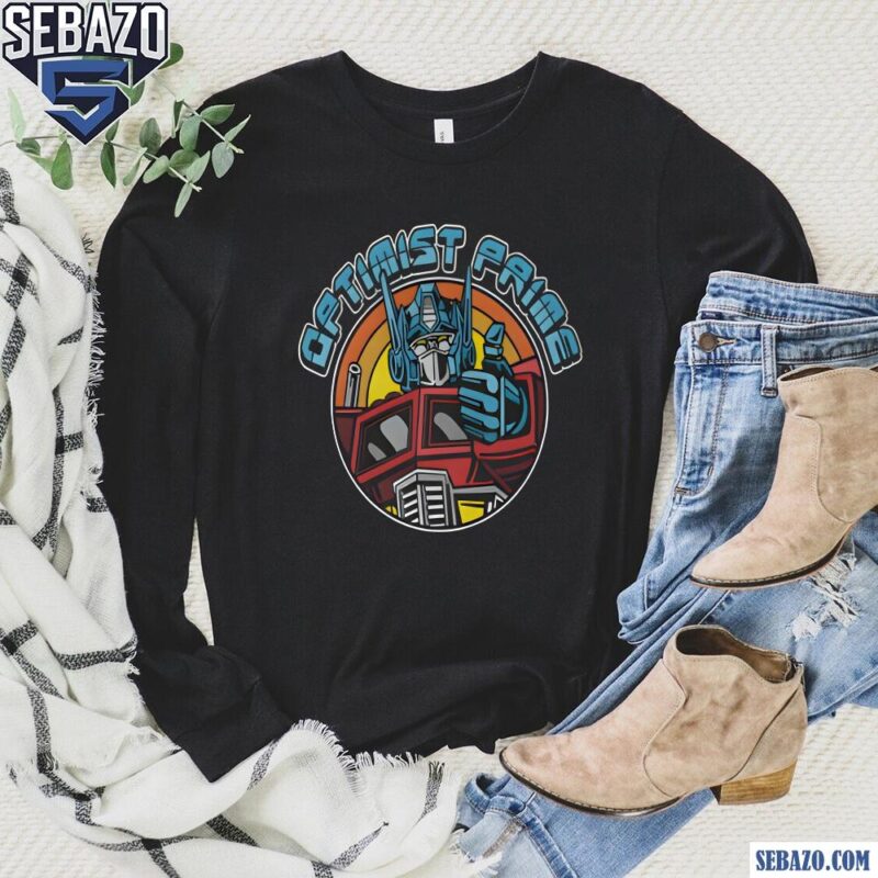 Retro Optimus Prime Thumbs Up Shirt long sleeved