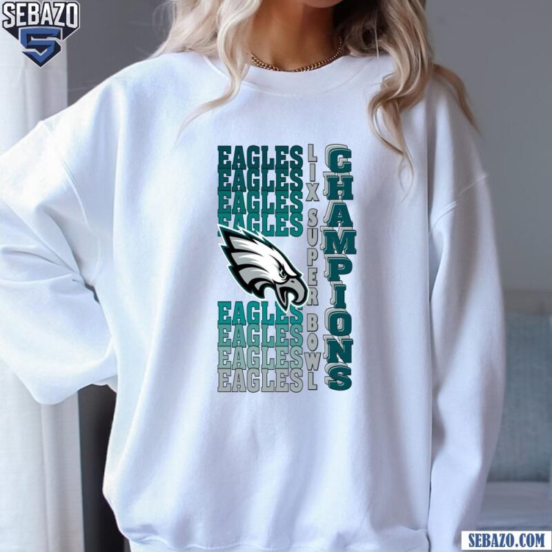 Retro Philadelphia Eagles Gradient Wordmark LIX Super Bowl Champions Shirt sweatshirt