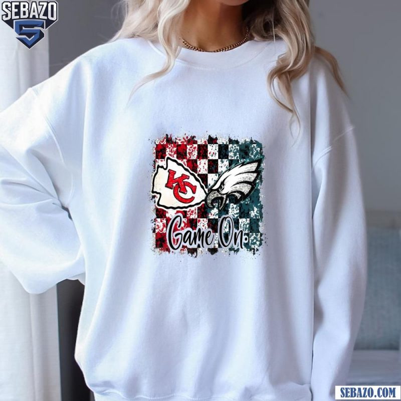 Retro Philadelphia Eagles Kansas City Chiefs Checkered Shirt sweatshirt