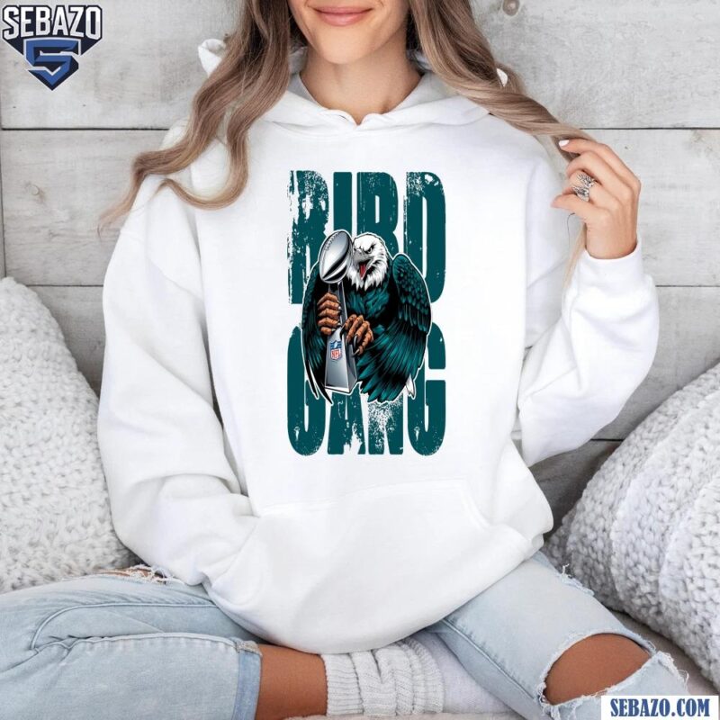 Retro Vintage Bird Gang Eagle Holding The NFL Super Bowl Trophy Shirt hoodie