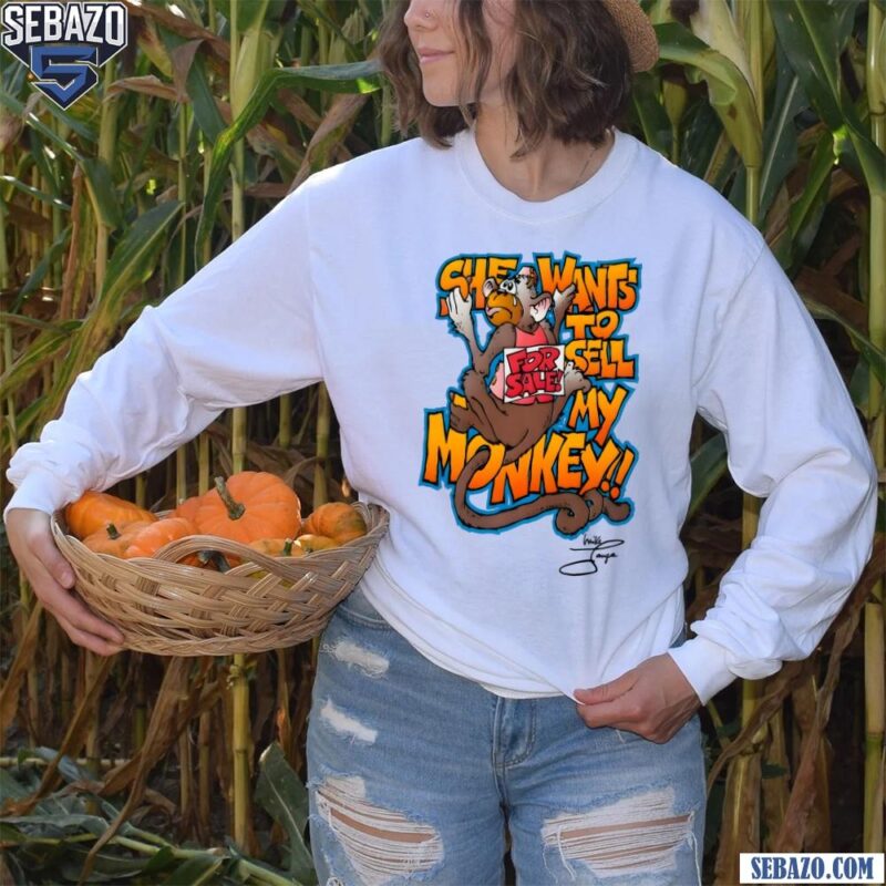 Retro Vintage She Wants To Sell My Monkey Funny Meme Shirt long sleeved