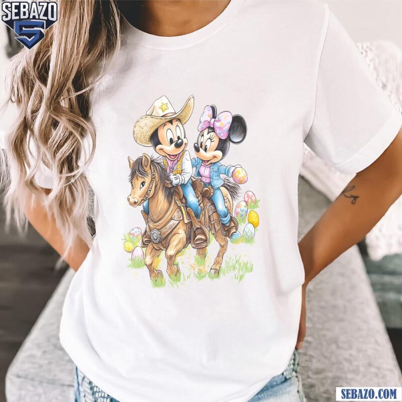 Retro Western Easter Howdy Mickey And Minnie Mouse Shirt t-shirt