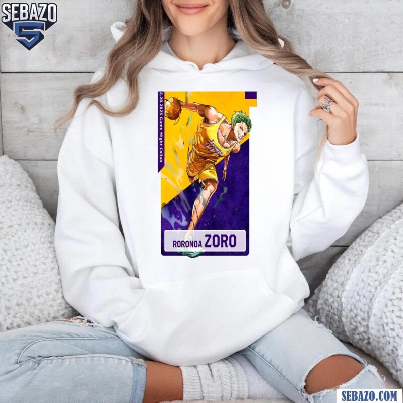 Roronoa Zoro Los Angeles Lakers X One Piece Shirt hoodie