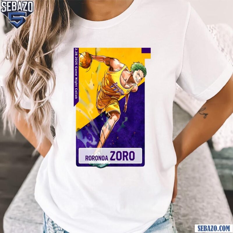 Roronoa Zoro Los Angeles Lakers X One Piece Shirt t-shirt