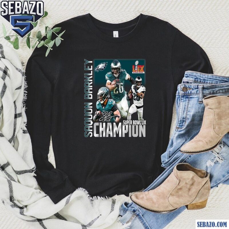 Saquon Barkley Eagles Super Bowl LIX Champions Shirt long sleeved