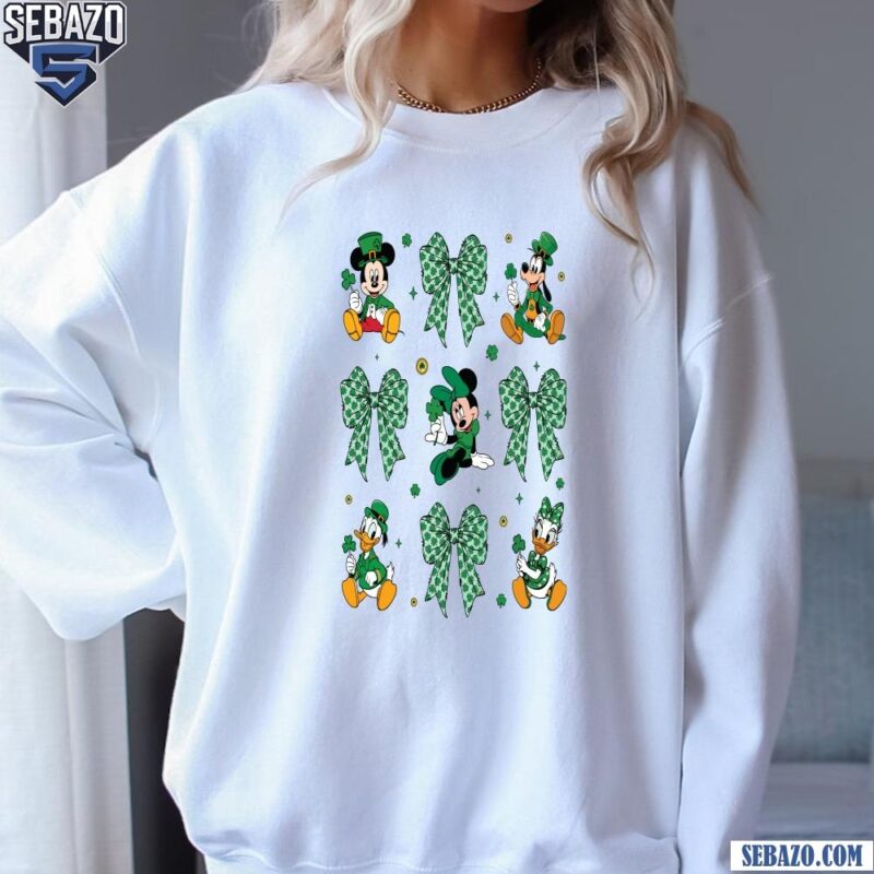 St Patricks Day Disney Character Shamrock Coquette Bow Shirt sweatshirt