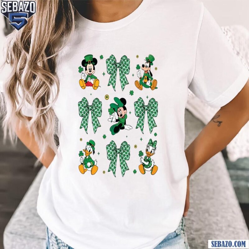 St Patricks Day Disney Character Shamrock Coquette Bow Shirt t-shirt