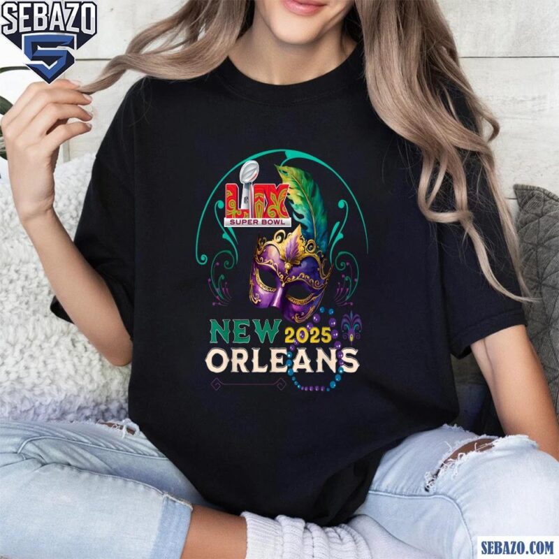 Super Bowl LIX 2025 New Orleans Mardi Gras Mask Shirt t-shirt