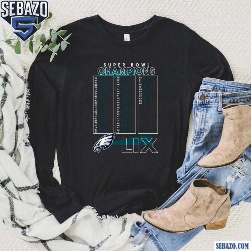 Super Bowl LIX Champion Eagles Football Players 2025 Shirt long sleeved