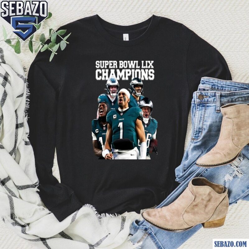 Super Bowl LIX Champions Philadelphia Eagles Players Shirt long sleeved