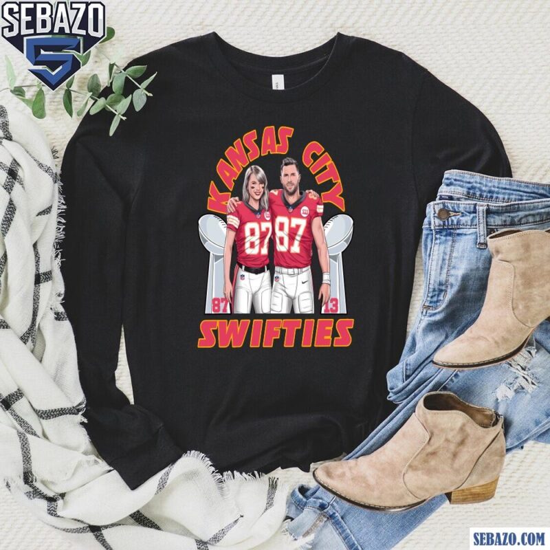 Travis Kelce And Taylor Swift Kansas City Swifties Super Bowl Shirt long sleeved