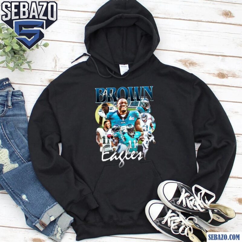 Vintage 90s A J Brown Eagles Football Super Bowl Champions Shirt hoodie