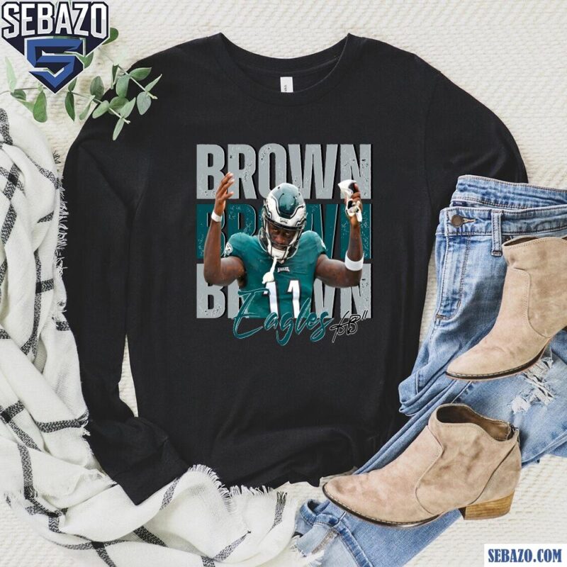 Vintage A J Brown 11 Philadelphia Eagles Football Players Shirt long sleeved