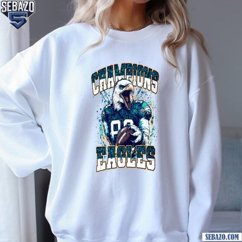 Vintage Glitter Champions Eagles Football Mascot Shirt sweatshirt