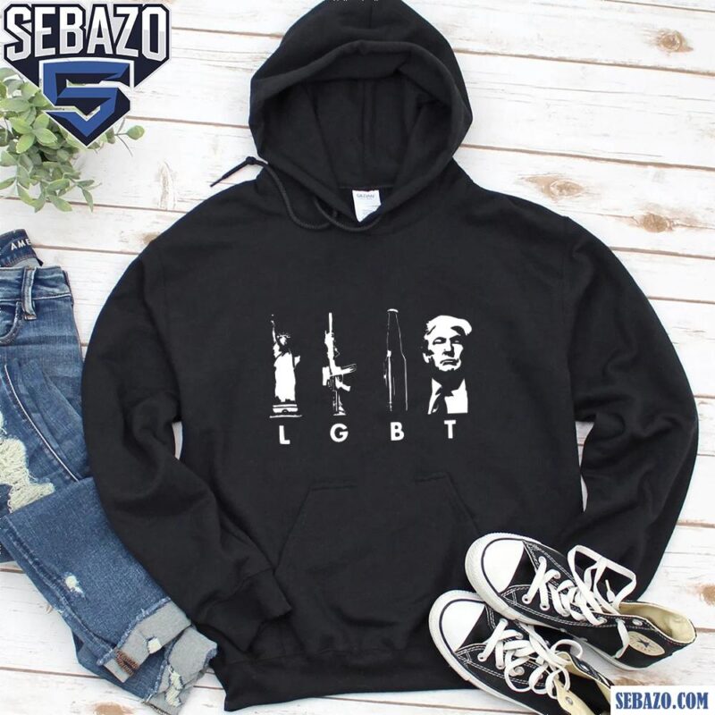 Vintage Lgbt Liberty Gun Beer Trump Shirt hoodie