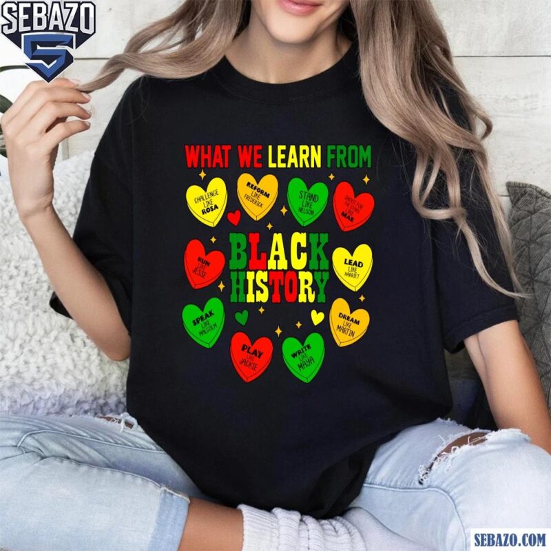 What We Learn From Black History Candy Hearts Shirt t-shirt