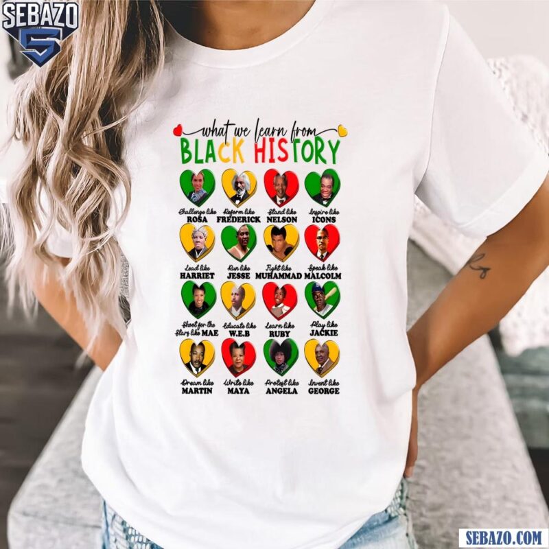 What We Learned From Black History African American Historical Figure Shirt t-shirt