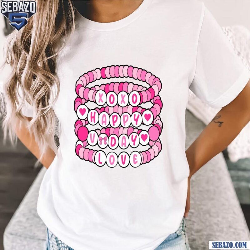 Xoxo Happy Valentine Day Love Pink Bracelet Shirt t-shirt