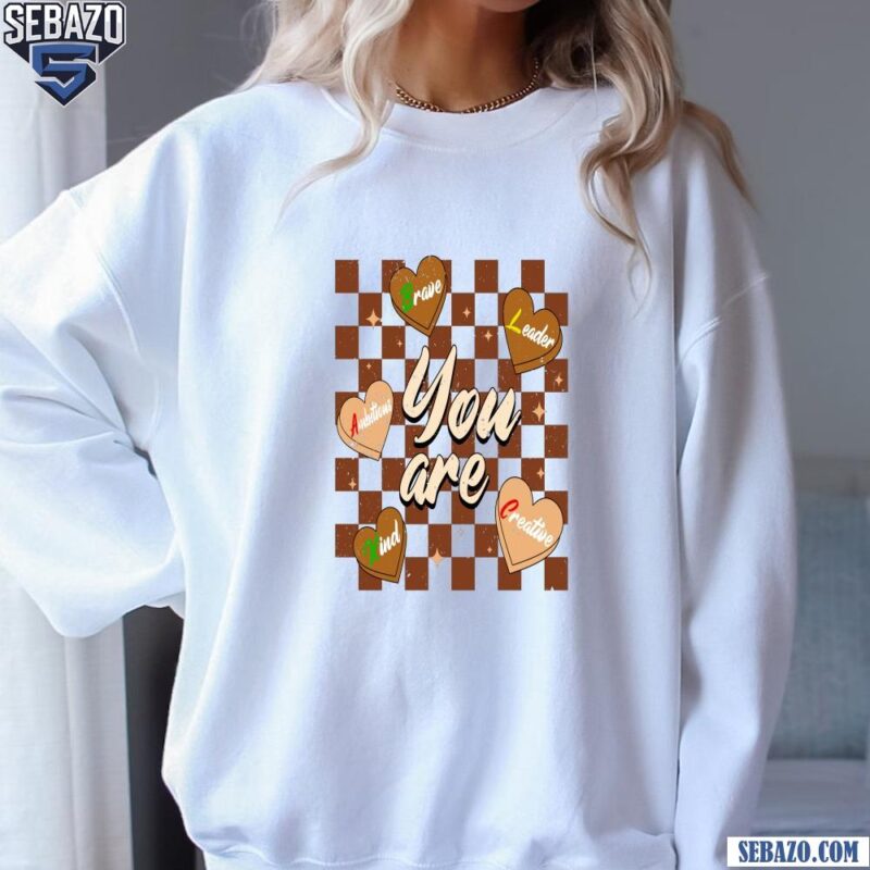 You Are Black History Candy Heart Checkered Shirt sweatshirt