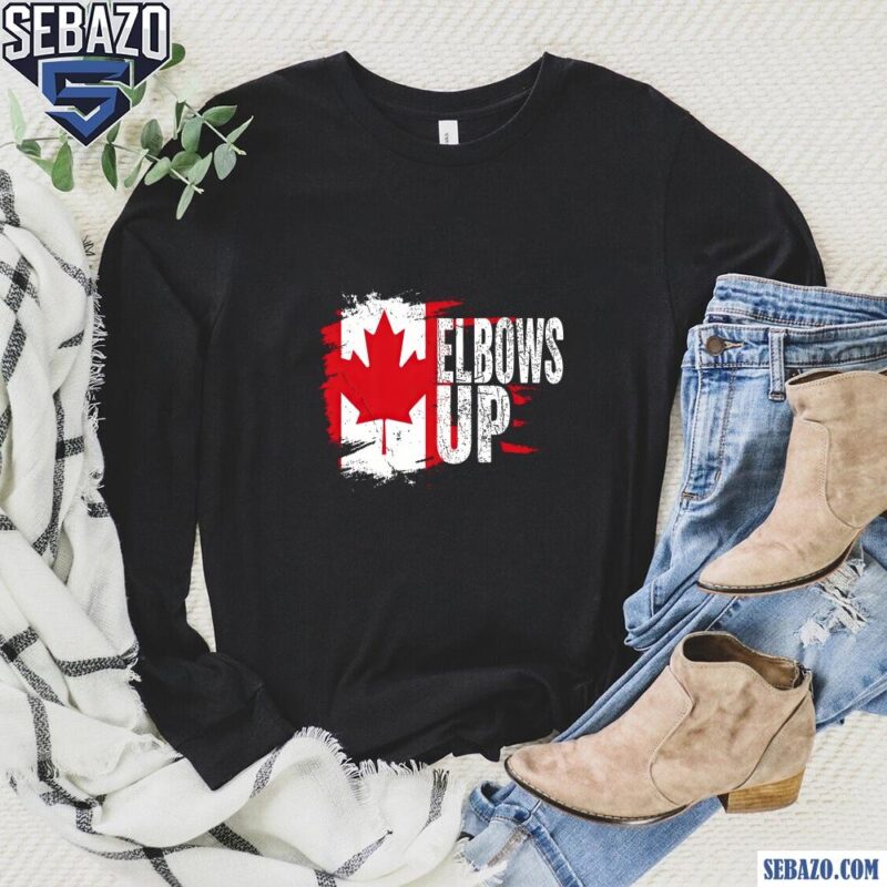 Canadian Pride Elbows Up True North Strong And Free Shirt long sleeved