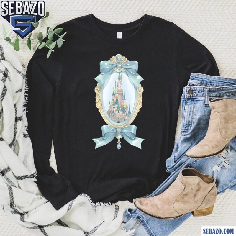 Disney Castle Mirror Coquette Bow Shirt long sleeved