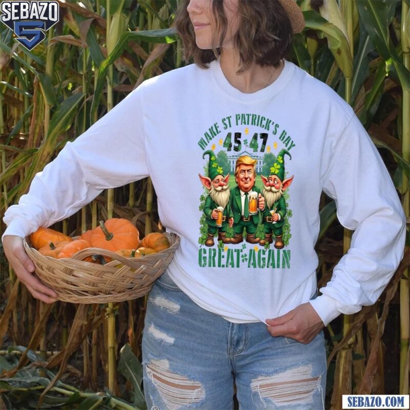 Funny Trump Gnomies Make St Patricks Day Great Again Shirt long sleeved