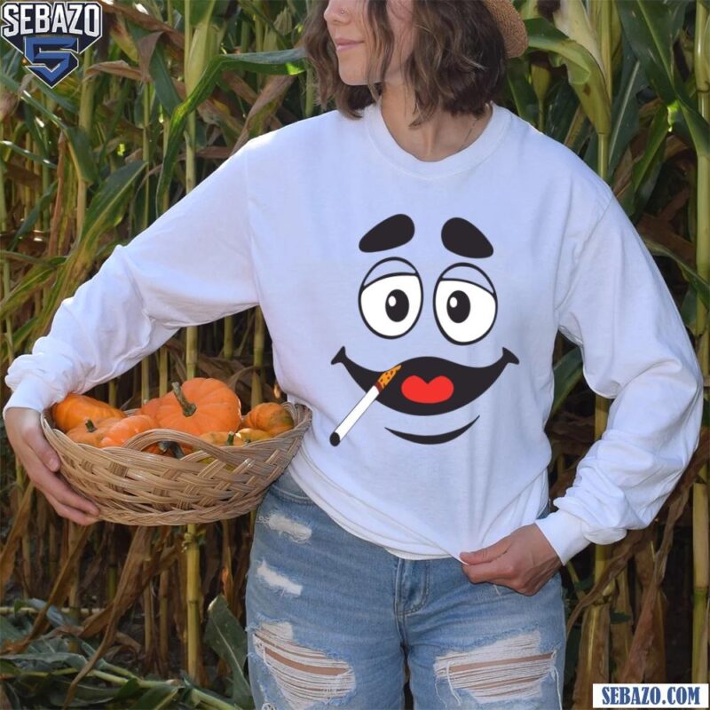 Grimace Smoking Face Shirt long sleeved