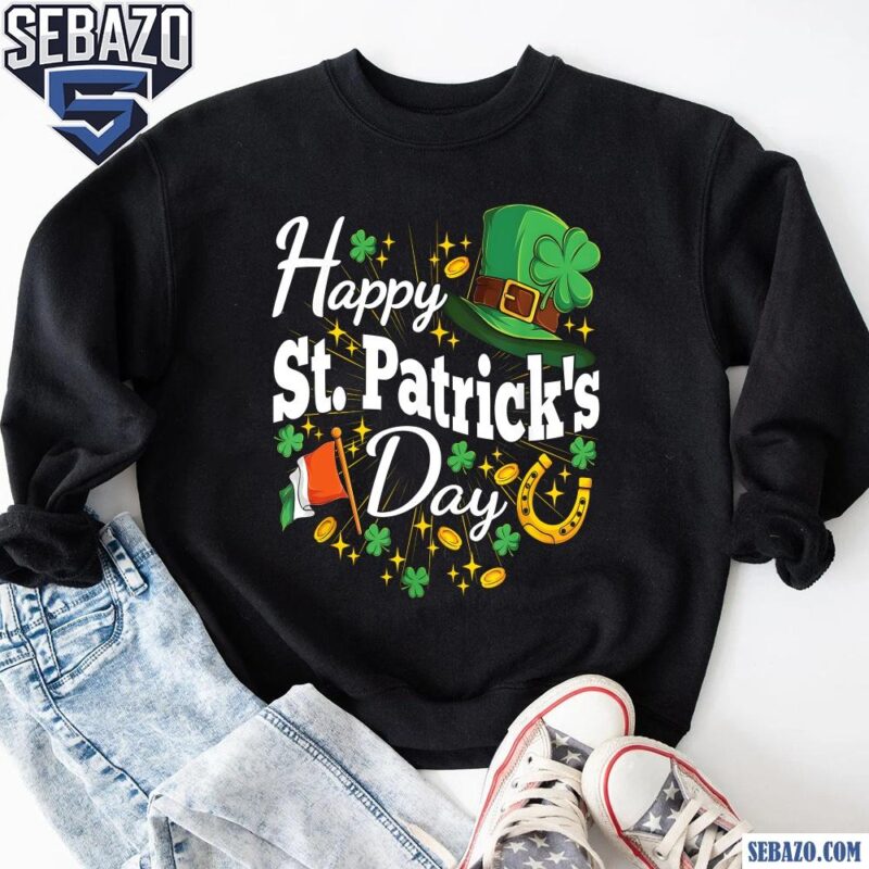 Happy St Patricks Day Shamrock Hat Irish Flag Shirt sweatshirt