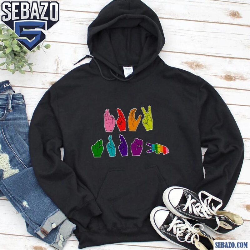 Lgbt Color Fuck Trump Hand Sign Language Shirt hoodie